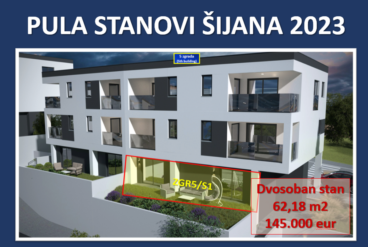 U ponudi U Šijani atraktivan stan u prizemlju zgrade 5!