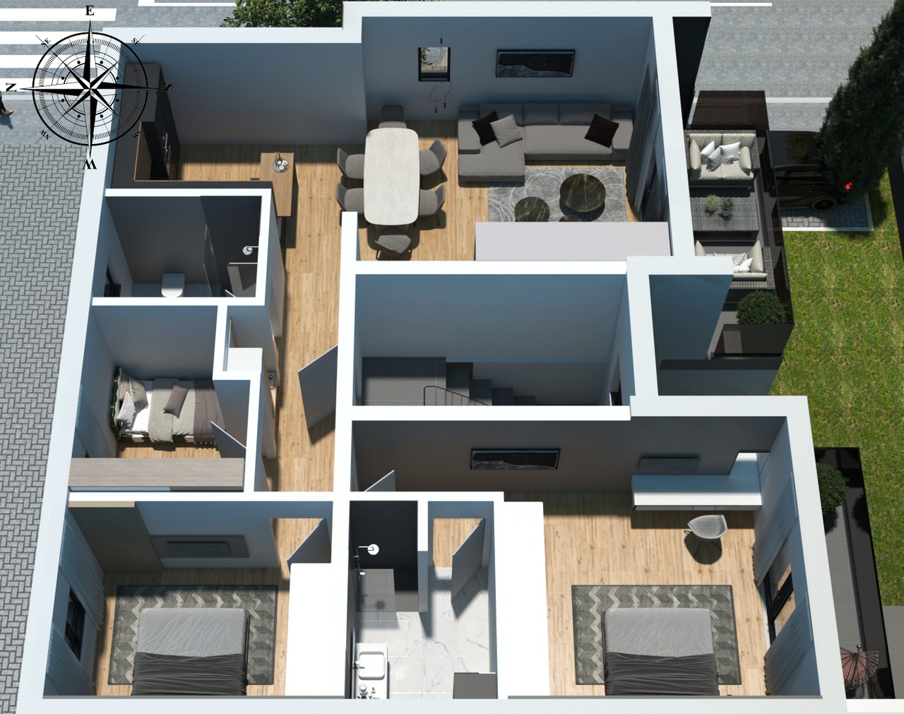 3D visualization of attractive penthouses (116 m2) on Veli Vrh-Paganor!